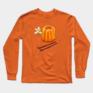 mignon cannelé sur des skis de vanille Long Sleeve T-Shirt